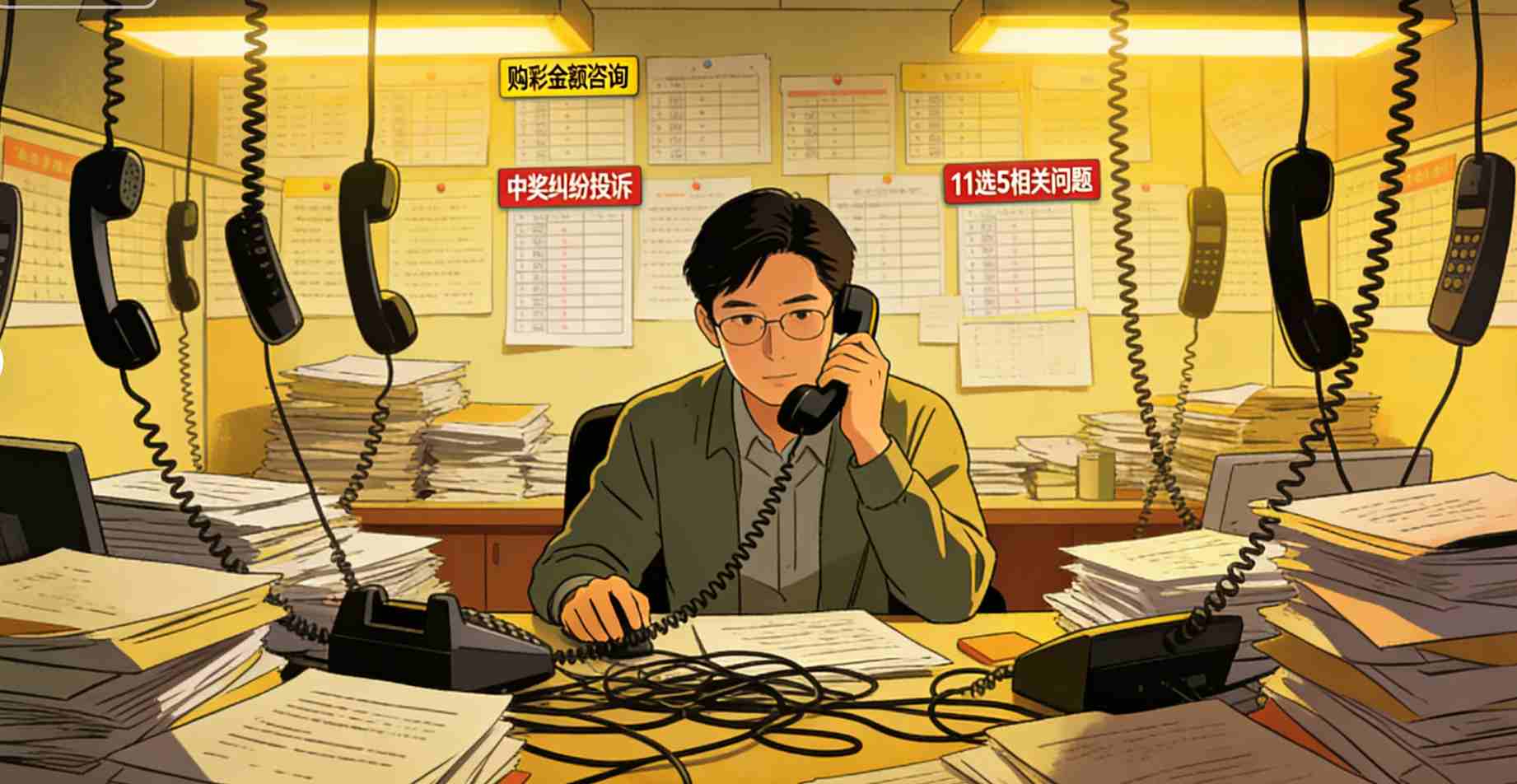 “最近民生热线被各种关于购彩金额、中奖纠纷的电话淹没，尤其是11选5